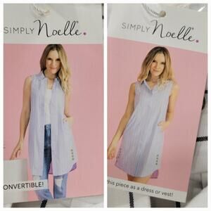 NWT Simply Noelle Convertible striped Vest Dress Size 12/14